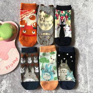 일본 애니메이션 만화 회색 고양이 양말 귀여운 Calcifer 짧은 양말 Jiji 양말 소녀를위한 생일 선물 크기 Eu35-40