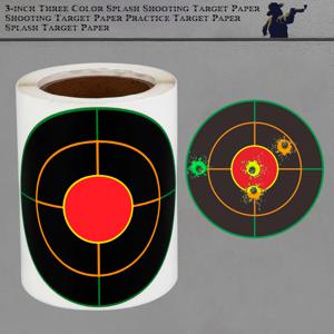 100Pcs 3 인치 3 색 스플래시 슈팅 타겟 종이 슈팅 타겟 종이 연습 타겟 종이 스플래시 타겟 종이 슈팅 타겟 훈련 용품 스티커 슈팅 타겟