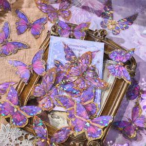 핫 스탬핑 나비 애완 동물 레이저 방수 스티커 팩 드림 리뎀션 시리즈 핸드북 장식 DIY 재료 스티커