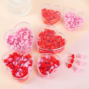 50 개/상자 하트 모양의 플라스틱 푸시 핀 고품질 코르크 보드로 제작 안전한 컬러 푸시 핀 사무실 및 학교 용품