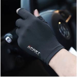 얼음 실크 고탄성 자외선 차단제 통기성 반손가락 장갑 남성과 여성을위한 1 쌍 야외 얇은 사이클링 운전 낚시 장갑