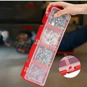 나사 및 소형 부품용 다중 칸막이 정리함 1개/2개 - 내구성이 뛰어난 플라스틱 하드웨어 및 보석 보관 케이스