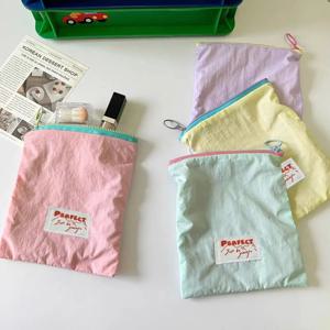 귀여운 여성용 미니 지퍼 메이크업 가방 한국 마카롱 립스틱 화장품 보관 파우치 도매 메이크업 가방