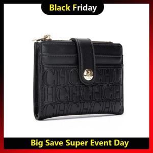 럭셔리 브랜드 클래식 레트로 사각 디자인 카드 케이스 패션 버튼 클래식 접이식 머니 클립 컴팩트 경량 럭셔리 여성용