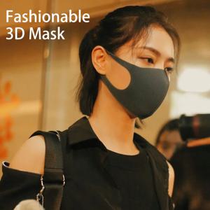 패션 3D 마스크 블랙 세척 가능 재사용 가능 안티 마우스 머플 방풍 안티 헤이즈 먼지 필터 마스크 야외 여행 통기성 타월