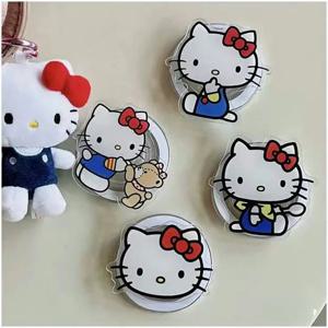 산리오 헬로 키티 자석 휴대폰 홀더 안정적이고 귀여운 카와이 천사 작은 곰 큰 얼굴 댄서 요리사 크리스마스 소녀 선물