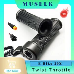 오른쪽 핸들 스로틀 풀 트위스트 스로틀 24V 36V 48V 60V 72V, 3핀 방수/SM 커넥터 포함, 전기 자전거에 적합