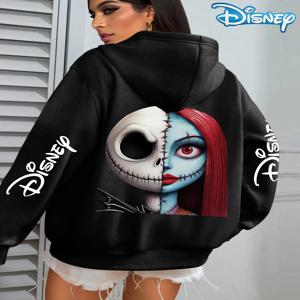 가을/겨울 할로윈 한정판 디즈니 '할로윈 호러 나이츠' 잭과 샐리 프린트 스트리트 스타일 커플 스웨트셔츠