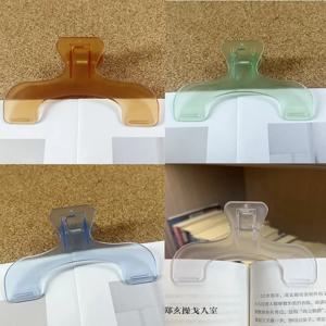 프로스트 투명 심플 고정 북 클립 실용적인 투명 페이지 홀더 독서 도구 메모 데스크 액세서리 노트 클립