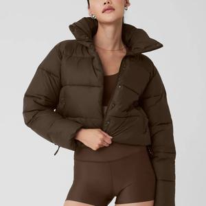 스포츠 퍼프 파카 여성 겨울 클래식 두꺼운 따뜻한 솜 패딩 재킷 스탠드업 칼라 루즈핏 솜 패딩 숏 코트 아웃도어