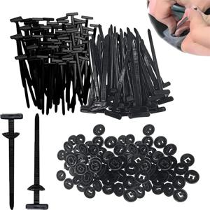 100/50/20개 셀프락킹 나일론 케이블 타이 푸시 클립 와이어 타이 릴리즈 지퍼 스트랩 자동차 파이프 케이블 고정용 바인딩