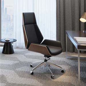 모던 우드 회전 의자 가정용 레저 가죽 컴퓨터 의자 럭셔리 게이밍 하이백 풀리 오피스 의자 침실 가구