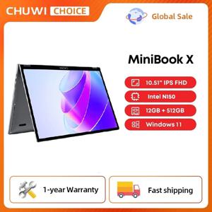 CHUWI 미니북 X N150 노트북 10.51인치 16GB/12GB 램 512GB SSD 2-in-1 요가 모드 인텔 윈도우 11 노트북 360 °   플립형 와이파이 6