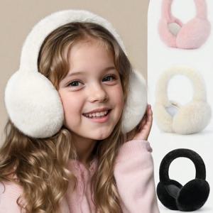 1개 어린이 겨울 귀마개 따뜻한 귀덮개 소녀 소년 귀여운 털 귀마개 접이식 귀덮개 추운 날씨용