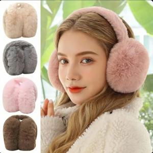 1개 단색 부드러운 플러시 귀마개 겨울 따뜻한 귀덮개 야외 방한 접이식 귀덮개 패션