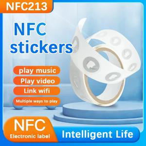 10pcs 100pcs Ntag213 Ntag215 NFC 태그 스티커 13.56MHz ISO14443A 라벨 전화 사용 가능 RFID 접착 라벨