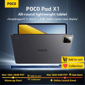【월드 프리미어】POCO PAD X1 글로벌 버전 태블릿 11.2인치 3.2K 144Hz 아이케어 디스플레이 스냅드래곤 7+ Gen 3 WIFI 6E 8850mAh 패드 PC