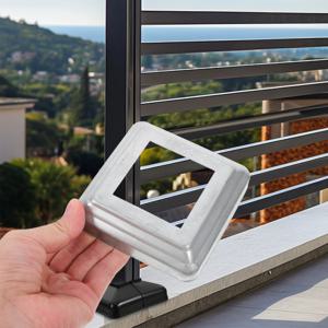 4개 금속 기둥 커버 교체용 강철 울타리 부품 장식용 기둥 캡 난간 발코니 데크 계단 현관 기둥 커버