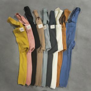 스페인어 봄, 가을 모델 하이 웨이스트 멜빵 자른 바지 베이비 빅 PP 베이비 레깅스