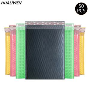 핑크 버블 메일러 폴리 버블 메일러, 셀프 씰 패딩 봉투, 선물 가방, 컬러 포장, 책용 봉투 가방, 50 개