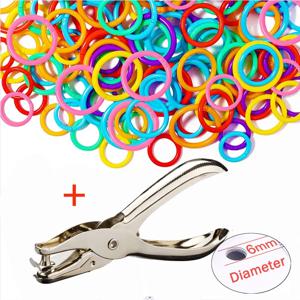 100pcs 플라스틱 링 바인더 및 구멍 펀치 DIY 앨범 서클 루스 리프 책 고리 오프닝 사무실 바인딩 용품 사진 앨범