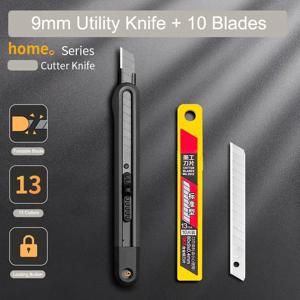 1Pcs 유틸리티 나이프 10Pcs 블레이드 포켓 나이프 절단 종이 철거 익스프레스 나이프
