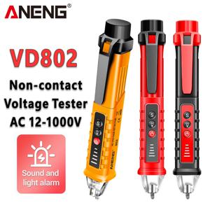 Vd802 voltage detector 전기테스터 비 접촉 ac 전압 검출기 테스터 미터 12 v-1000 v 펜 스타일 전기 표시기 led 콘센트 전압 dectetor 센서 위트 전기테스터기