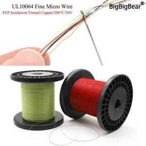10M/100M UL10064 FEP 와이어 40/36/34/32/30/28/26AWG PTFE 플라스틱 초극세 마이크로 리츠 와이어 솔더 높은 전도성 구리 케이블