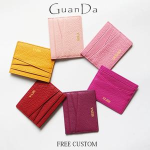 정품 가죽 카드 소지자 여성 사용자 정의 이름 디자이너 지갑 슬림 럭셔리 카드 지갑 남자 조각 이니셜 비즈니스 동전 지갑
