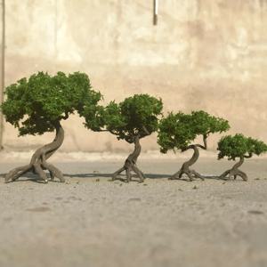 2pcs 고품질 와이어 나무 산 군사 모래 테이블 장식 녹색 나무 모델 규모 기차 철도 장식