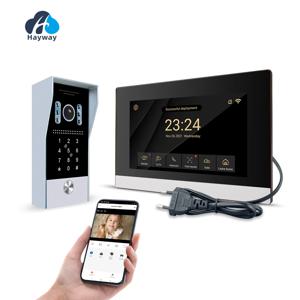 비디오 인터콤 시스템, 투야 와이파이 비디오 문짝 벨, RFID 비밀번호 포함 무선 비디오 도어폰, 문짝 카메라 잠금 해제, 1080P