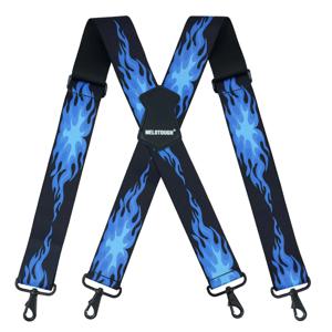 MELOTOUGH 남성용 완전 탄성 멜빵, 2 인치 와이드 서스펜더, 헤비 듀티 X 백 워크 서스펜더, 청바지용
