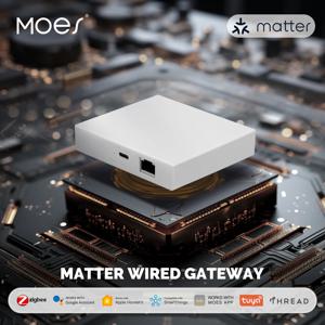MOES Tuya Zigbee Matter 스레드 게이트웨이 스마트 홈 브리지 Matter 허브 지원 음성 제어 Siri Homekit Smartthings Google Alexa