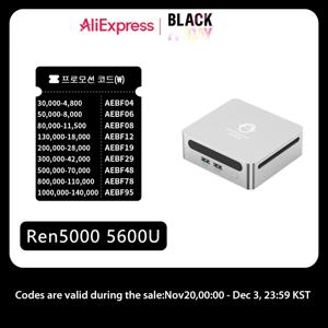 GenMachine 새로운 AMD Ryzen 5 5600U 미니 PC Windows 10 Ryzen 3.3GHz 최대 4.2GHz 2*DDR4 최대 지원 64GB 게임용 PC WIFI6 컴퓨터