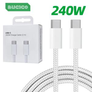 240W USB C-C 충전기 케이블 유형 C lPhone 15 16 시리즈 lPad Air Pro MacBook Pro Huawei DELL용 고속 충전 편조 PD 케이블