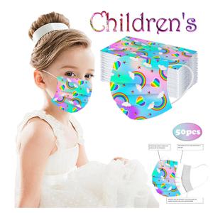 어린이용 일회용 얼굴 마스크, 산업용 3 플라이 이어 루프, 야외 방진 얼굴 보호 마스크, 50 개