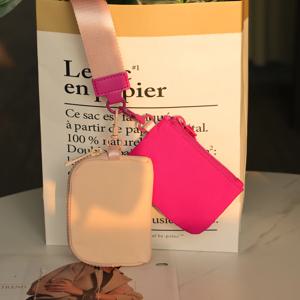 2 PCS 미니 지퍼 팔찌 키 체인 lulu 지갑 선물 엄마 팔찌 휴대용 지갑 동전 지갑 미니 여성 동전 Pockect