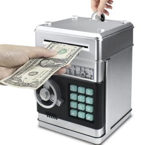 어린이 선물 전자 암호 돈 상자 동전 현금 절약 돈 상자 카운터 코드 키 잠금 돼지 저금통 자동 미니 안전