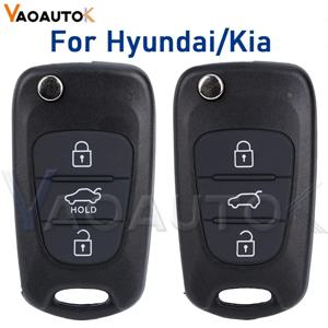 교체 원격 자동차 키 쉘 3 버튼 플립 접이식 키 케이스 현대 기아 K2 K5 Rio 3 Picanto Ceed Cerato Sportage