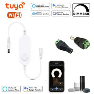 미니 Tuya SmartLife Wifi LED 컨트롤러 DC12V-24V COB 5050 단색 LED 스트립 조광기 스위치 Alexa Google Assistant와 함께 작동