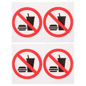   4 Pcs 음료 먹거나 마시는 스티커 실내 벽걸이 형 간판 음식 허용 걸이