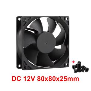 3Pin 8cm 냉각 팬 PC 컴퓨터 케이스 DC 12V 몰렉스 4PIN 음소거 8025 80*80*25mm