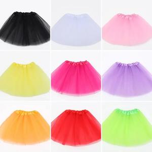 소녀 투투 스커트 탄성 발레 댄스웨어 Tutus 미니 스커트 생일 파티 댄스 3 레이어 Tulle for Kids Princess 2-8Y
