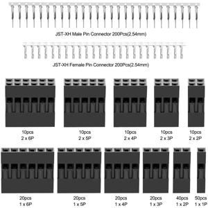 듀폰 커넥터 2.54mm 케이블 점퍼 와이어 핀 헤더 하우징 어소트 키트, 수컷 크림프 핀 암컷 핀 터미널 커넥터 세트, 620 개