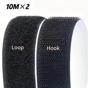 10M * 2 20/25/30/50mm 매직 테이프 자체 접착 후크 및 루프 패스너 나일론 스티커 벨크로 adesivo 테이프 바느질 접착제 접착제