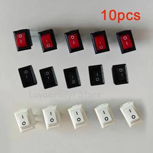 푸시 버튼 스위치 10x15mm SPST 2Pin 3A 250V KCD11 스냅인 on/Off 로커 스위치 10MM*15MM 검정색 빨간색 및 흰색