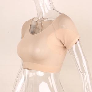 재사용 가능한 겨드랑이 향수 흡수 가드 티셔츠 모양 땀 패드 빨 겨드랑이 땀 패드 여성용 방패 방취제 여자