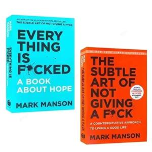 Fxck를 주지 않는 미묘한 예술 / 모든 것이 Fxcked By Mark Manson 자기 관리 스트레스 해소 도서