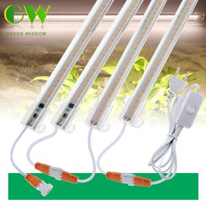 SMD 2835 부드러운 알루미늄 전체 스펙트럼 220V EU 플러그 스위치 와이어 4000K 효율적인 열 방출 투명 쉘 LED 바 빛