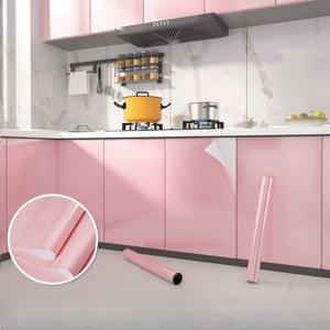 PVC 진주 필름 방수 벽지 방 DIY 자체 접착 핑크/화이트 옷장 주방 고광택 붙여 넣기 가구 벽 스티커
